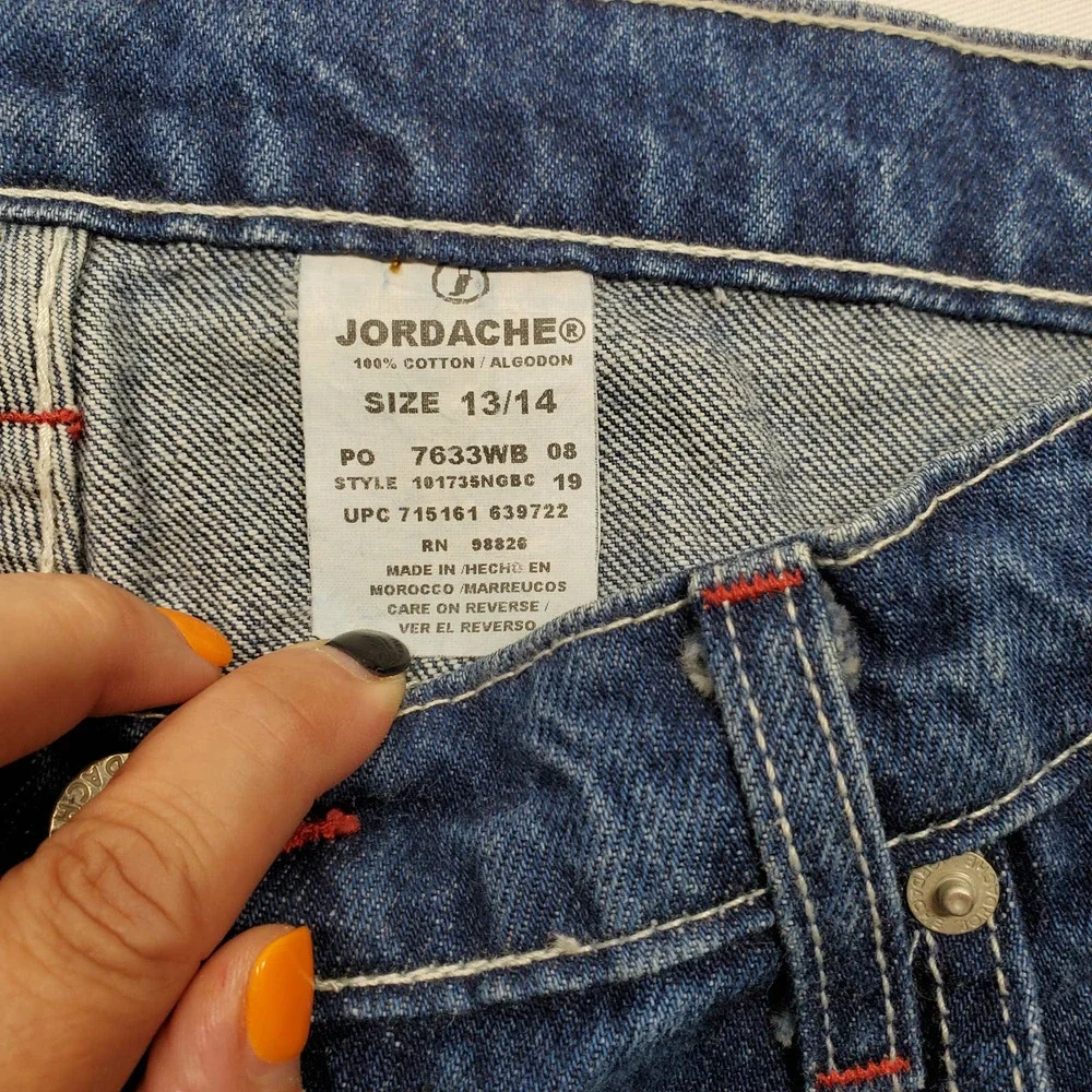Jordache Mom Jeans Size 13/14 Long Dark Blue EUC